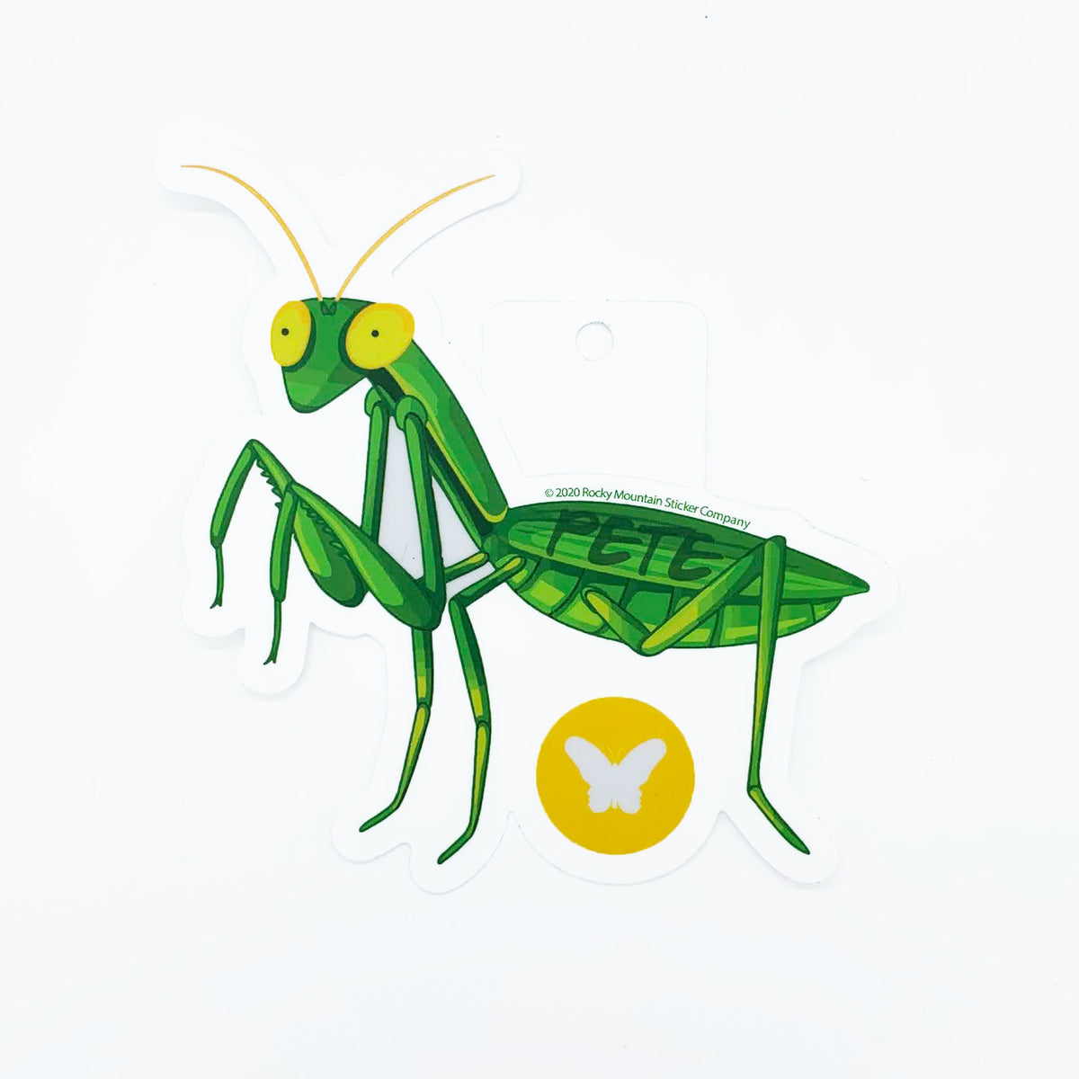 INDIGOS UG Adesivo per Auto, JDM - Die Cut - Praying Mantis - Insect Bug - Auto, Camion, Notebook, Laptop, Vinile - Pellicola Decal Sticker #1180 - Argento - 50 mm x 127 mm