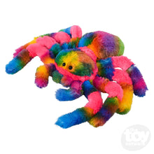 Load image into Gallery viewer, 8&quot; Rainbow Splatter Spider Plush Stuffed Animal
