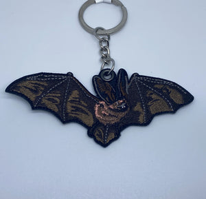 Bat Embroidered Keychain