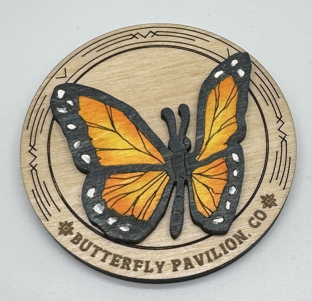 Butterfly Pavilion Wood Magnet