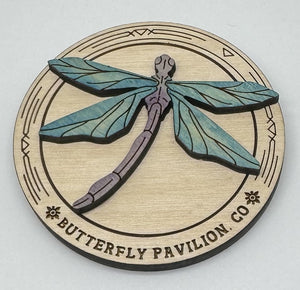 Butterfly Pavilion Wood Magnet