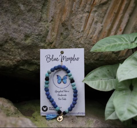 Recycled Fabric Butterfly Bracelets