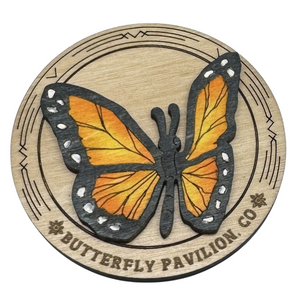 Butterfly Pavilion Wood Magnet