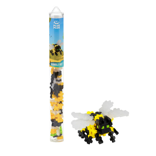 PlusPlus Bumblebee clear with blue label building tube filled with 70 pieces .75