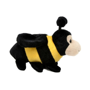 Unipak 6" black and yellow body with beige face Handful Bee stuff animal plush toy.
