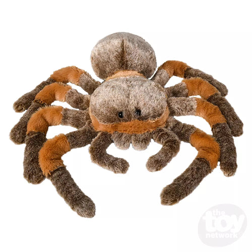Toy Network 13 inch long brown spider soft furry stuffed animal plush toy with hang tag.