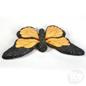 Toy Network 12" orange with sparkly black accents Sparkly Monarch Butterfly stuff animal plush toy.