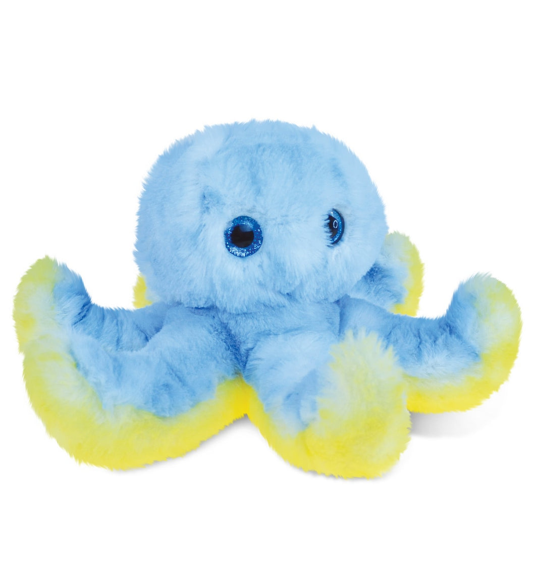 COTA blue octopus stuffed animal plush toy with Butterfly Pavilion logo on stomach.