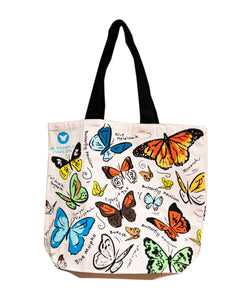 New Niche Butterfly Pavilion canvas durable and educational butterfly illustrations and names shopping tote bag.