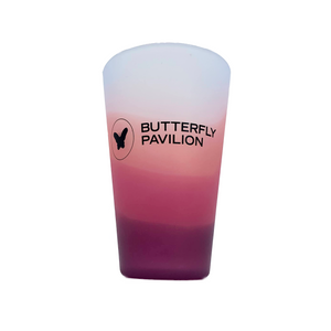 SiliPint durable flexible versatile non-toxic and BPA-Free dishwasher, microwave and freezer safe 16-ounce Desert Sun Butterfly Pavilion Branded silicone pint.